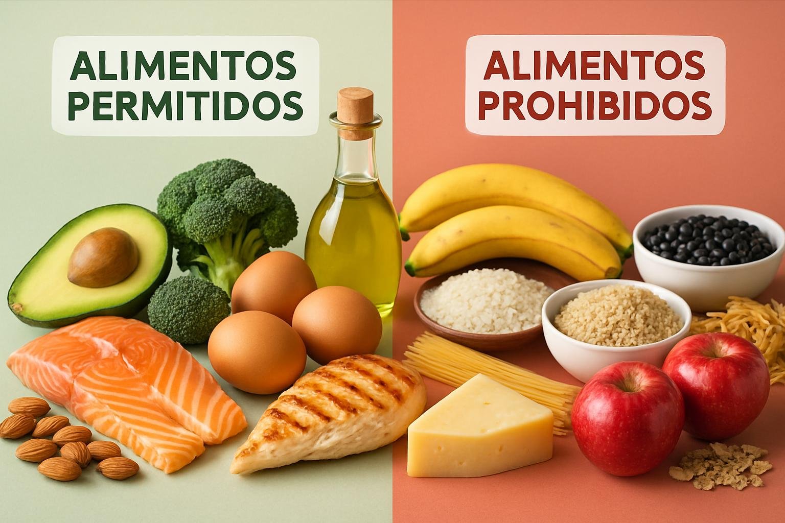 Alimentos permitidos y prohibidos en tu dieta keto sin restricciones horarias