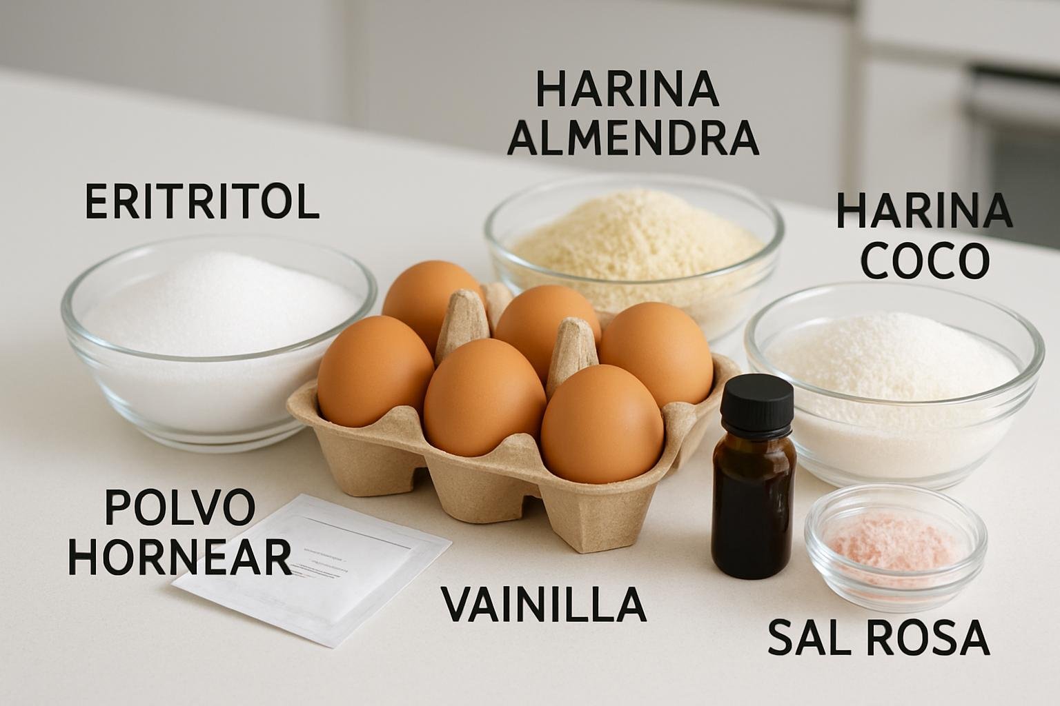 Pastel Keto rapido y sencillo de preparar Ingredientes esenciales para tu pastel keto